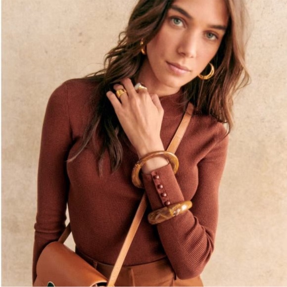 NWOT Sézane Simon Jumper Sweater in Size Medium Caramel - Picture 1 of 14